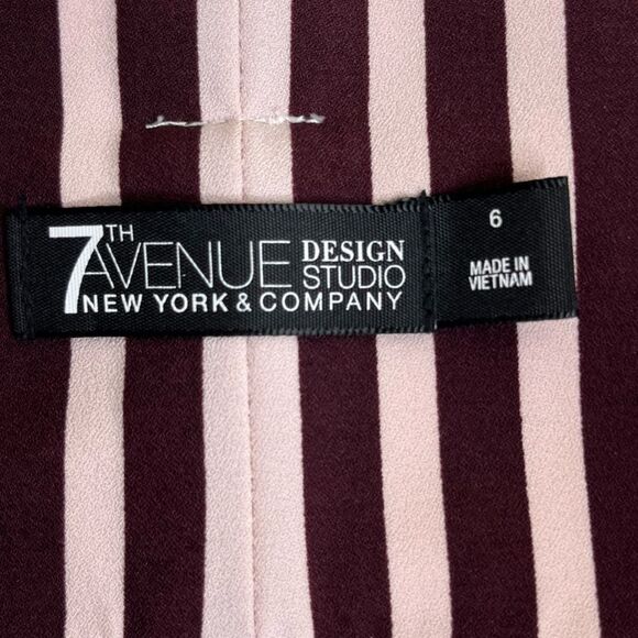 7th Avenue Design Studio Brown White Stripe Paper Bag Waist Wide Leg Pant Wmn 6 - Picture 7 of 14